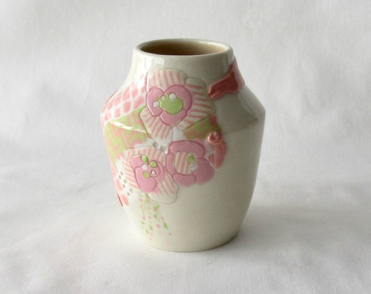 The Happy Heart Boho Bud Vase - Nerikomi Inlay Technique - Tromppottery