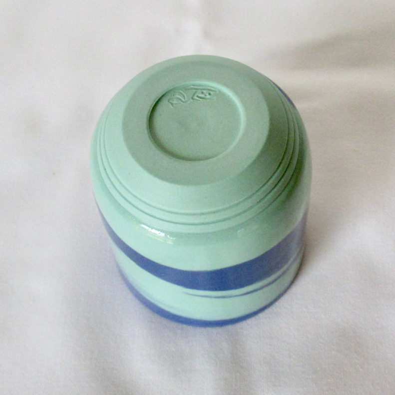 Wheel-thrown Ceramic Dark Blue and Aqua Colored Porcelain Very Small Swirled Neriage Bud Bouquet Vase