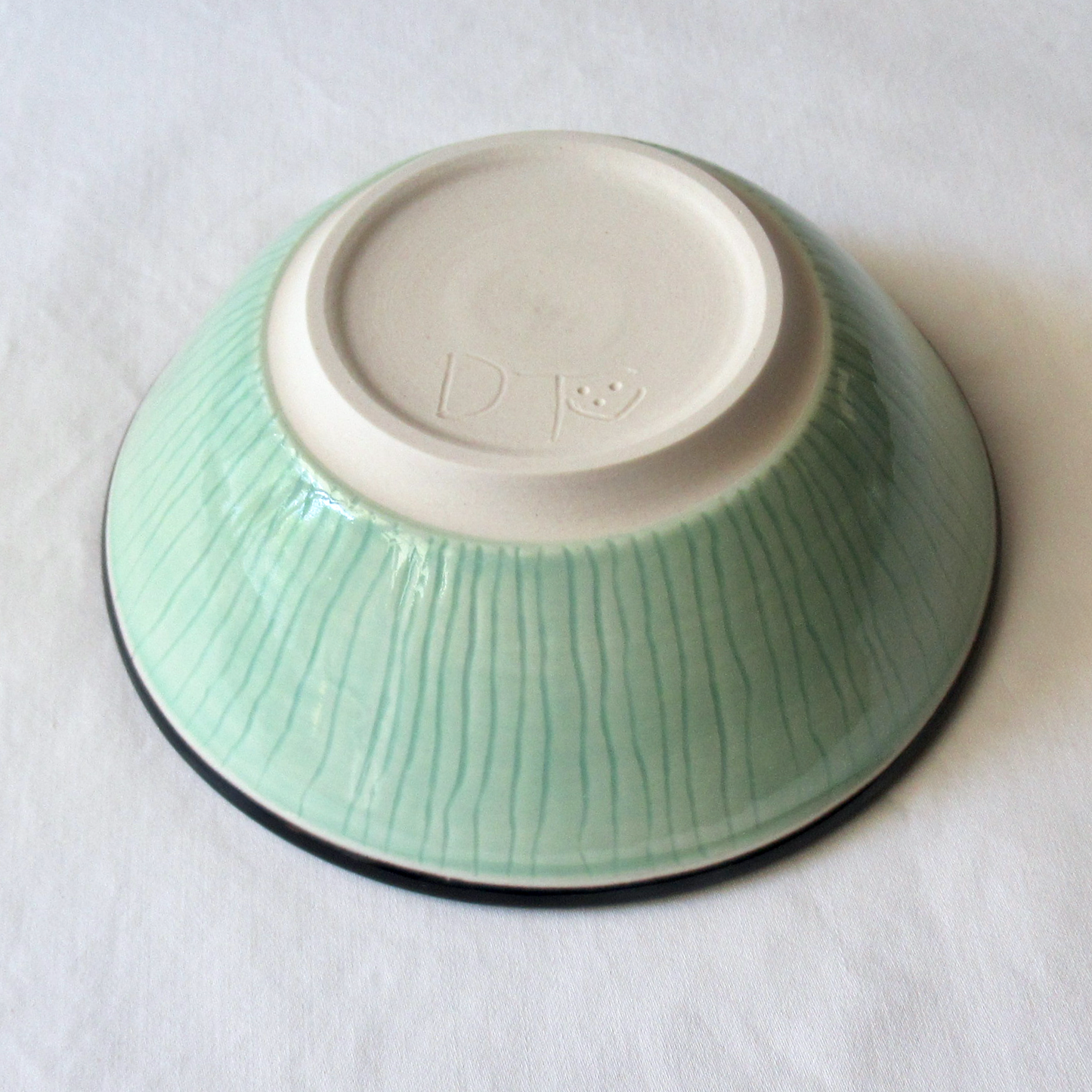 A Light Aqua Green Wheel-thrown Porcelain Bowl