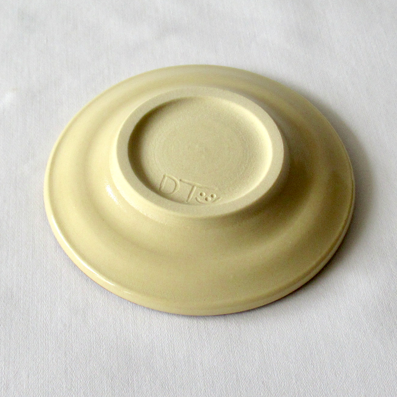 Amber Brown and White Glazed Small Wheel-thrown Porcelain Plate