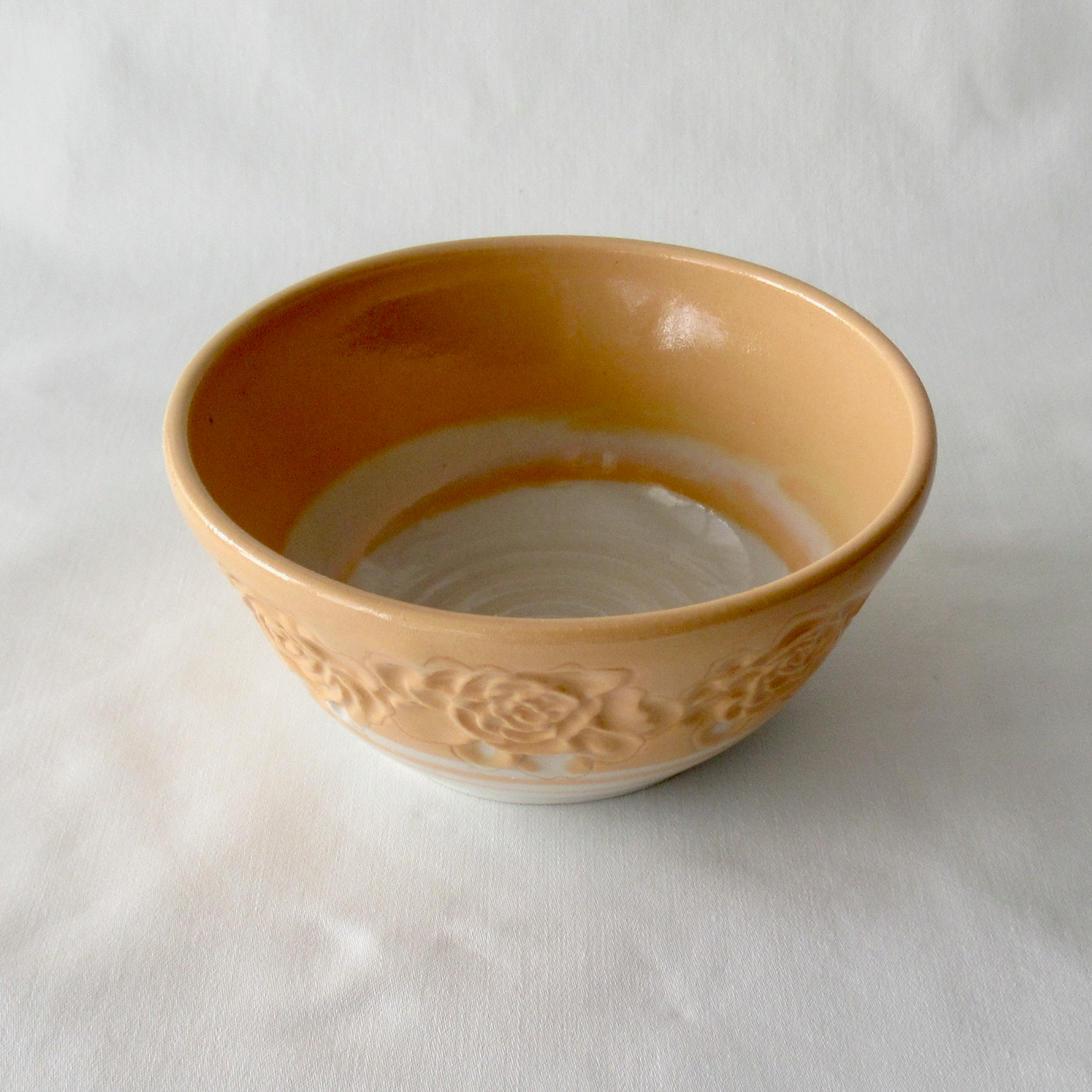 Hand-carved Flowers on a Wheel-thrown Neriage Bowl