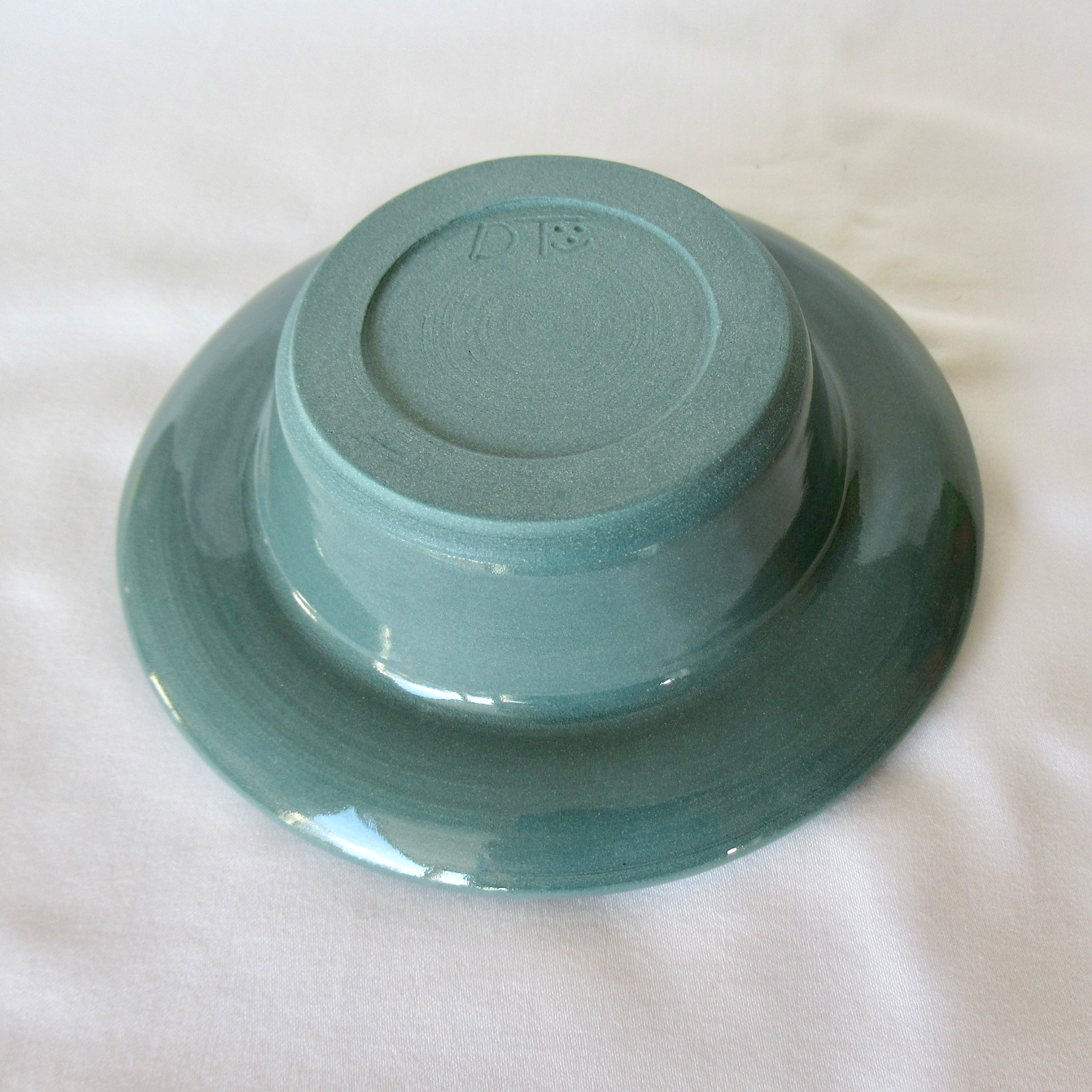 Handmade Dark Teal Colored Porcelain Seashell Trinket Bowl. Ceramic Pottery.