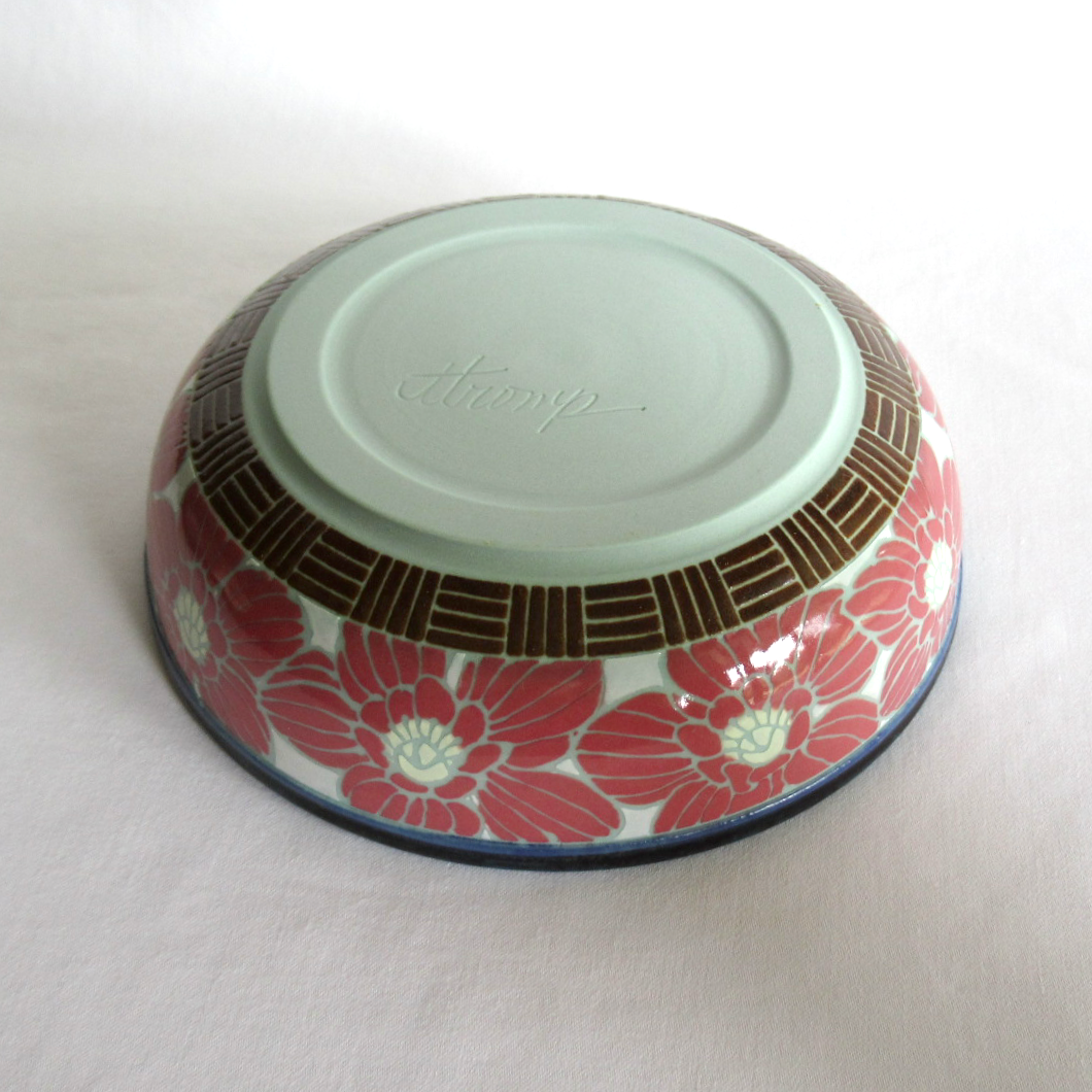 Handcrafted Shallow Bowl. Turquoise Blue Porcelain with Hand Drawn Hellebores.