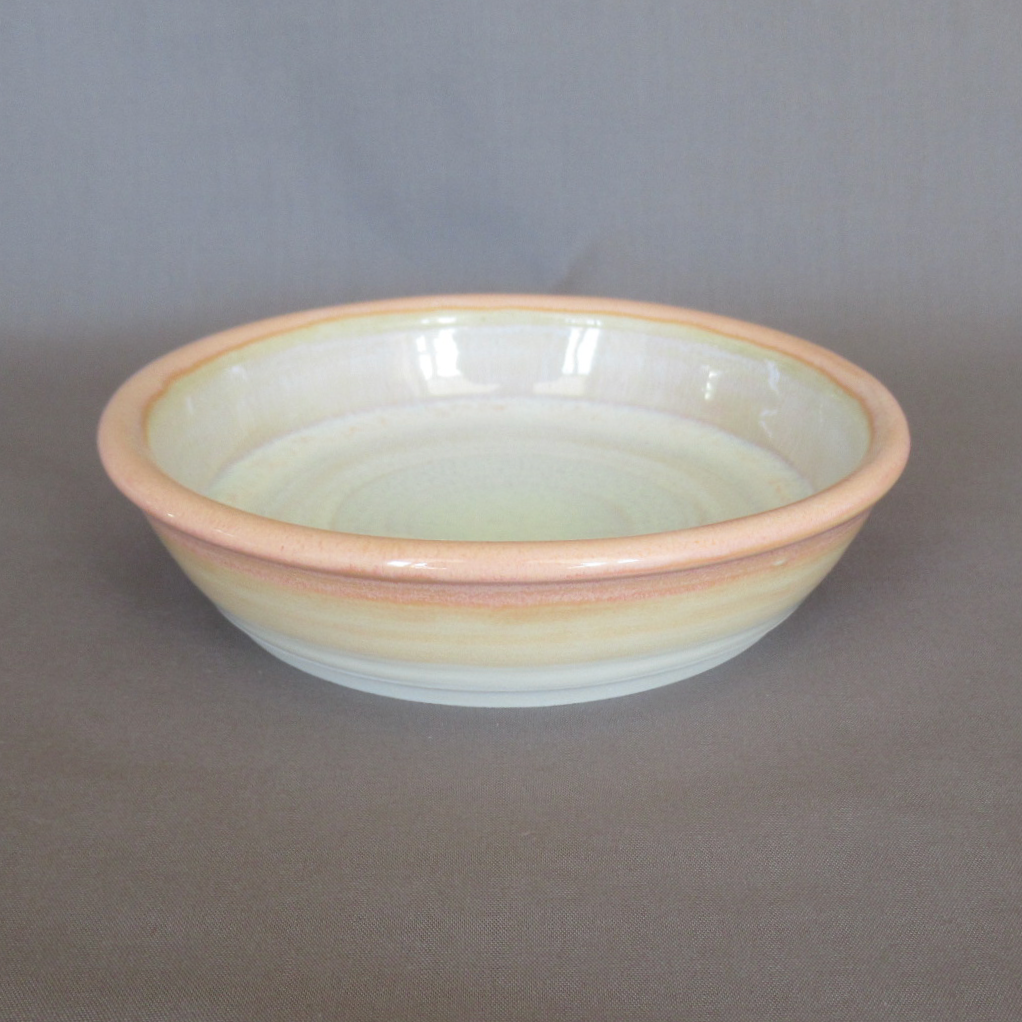 Wheel-thrown Orange and White Porcelain Ceramic Pottery Clay Candle Plate.