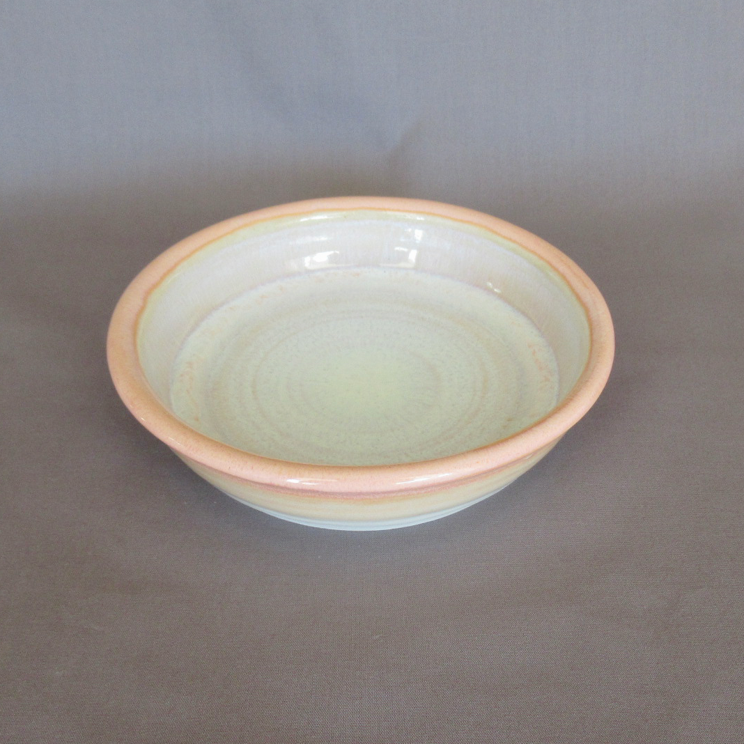 Wheel-thrown Orange and White Porcelain Ceramic Pottery Clay Candle Plate.