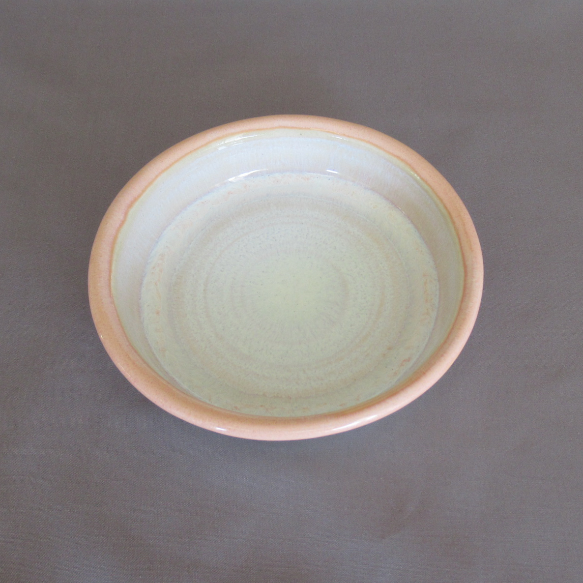 Wheel-thrown Orange and White Porcelain Ceramic Pottery Clay Candle Plate.