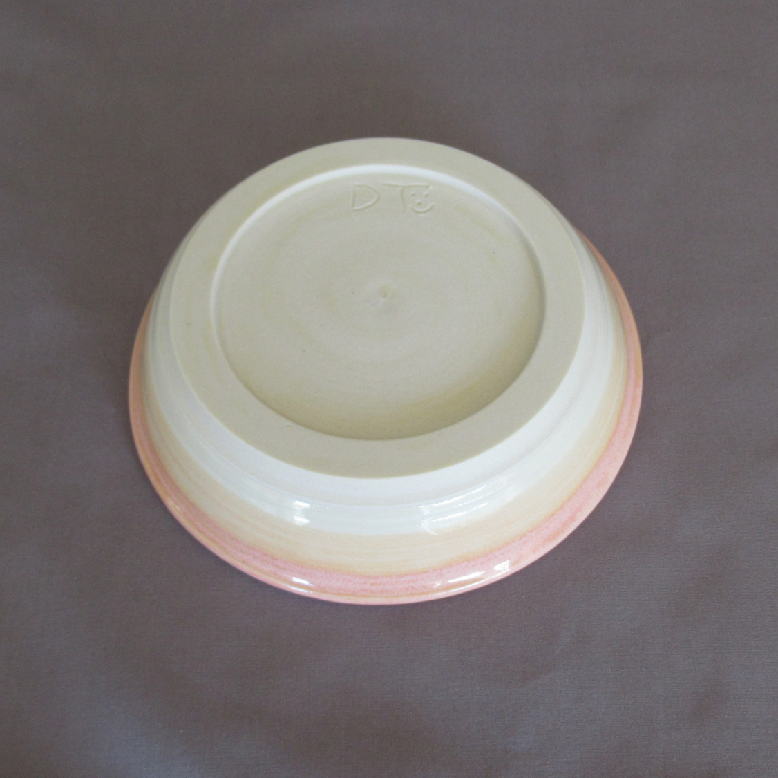 Wheel-thrown Orange and White Porcelain Ceramic Pottery Clay Candle Plate.