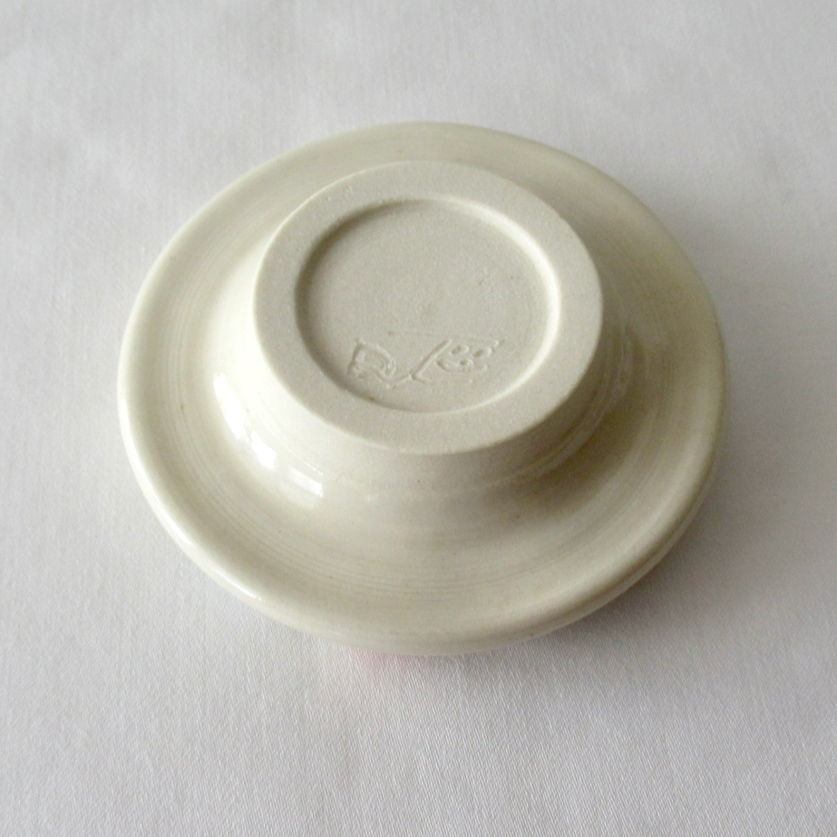 Handmade Small Trinket / Ring Bowl Adorned with Agateware Seashells. Ceramic Pottery.