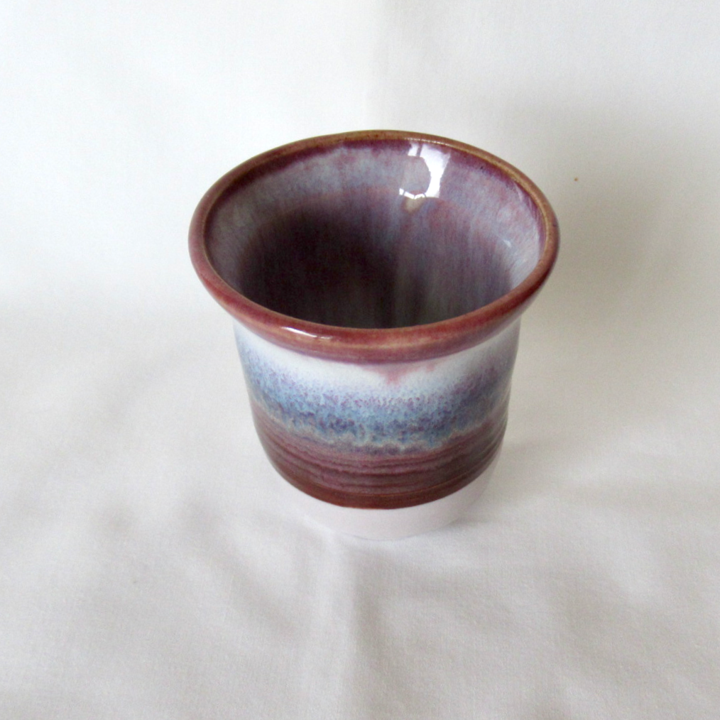 Wheel-thrown Small Shades of Purple Mini Bouquet / Bud Vase. Colored Porcelain Ceramic Pottery.