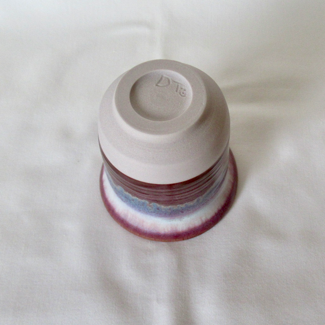 Wheel-thrown Small Shades of Purple Mini Bouquet / Bud Vase. Colored Porcelain Ceramic Pottery.