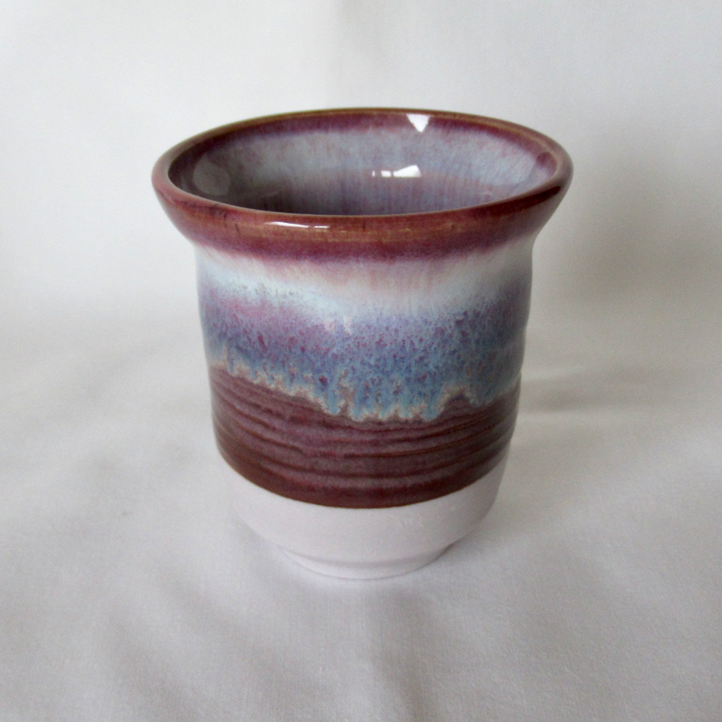 Wheel-thrown Small Shades of Purple Mini Bouquet / Bud Vase. Colored Porcelain Ceramic Pottery.