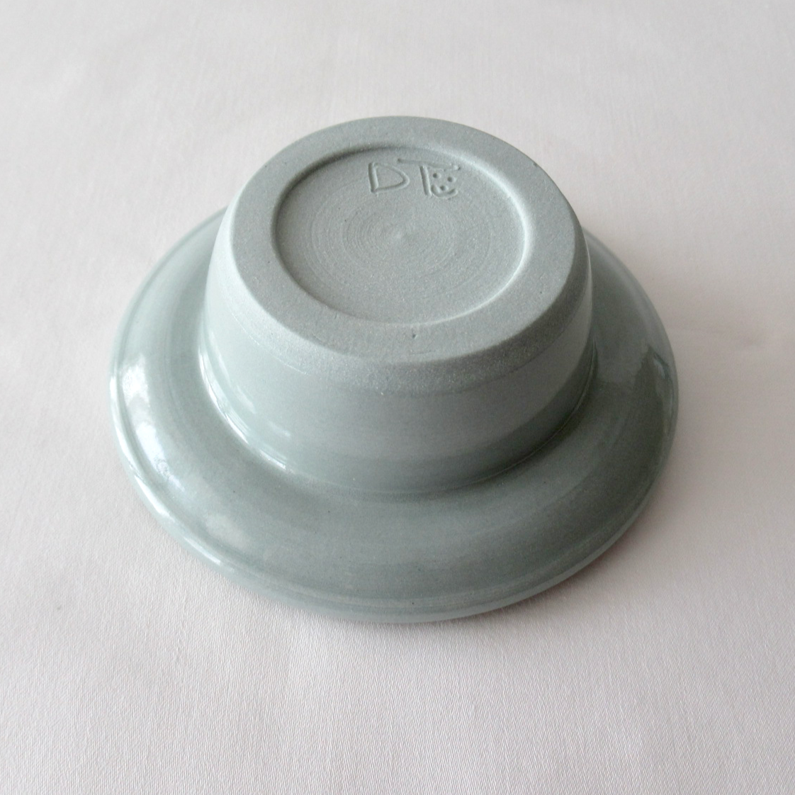 Handmade Teal Colored Porcelain Small Seashell Bowl. Ceramic Pottery.