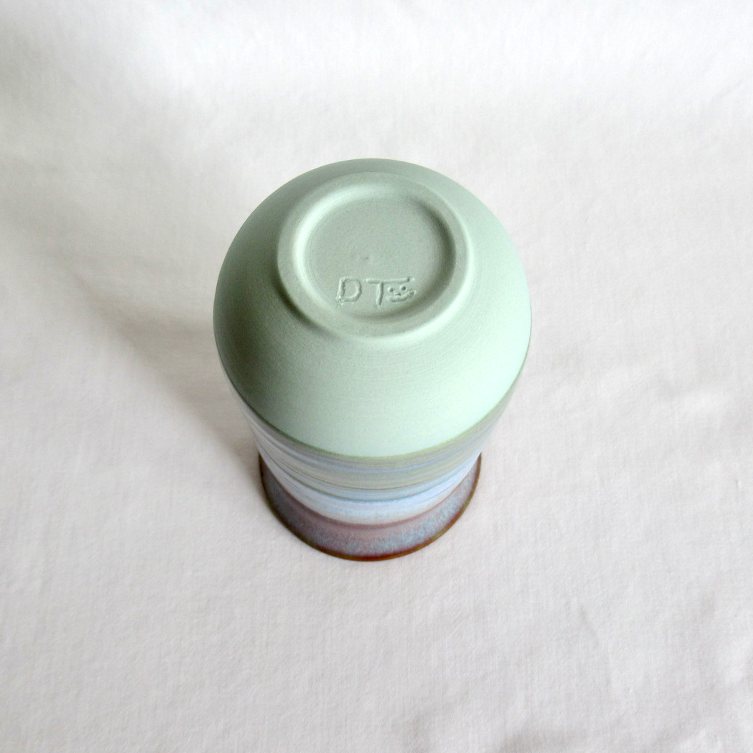 Dennis's Blue Turquoise with Smokey Merlot Rim Small Bud Vase
