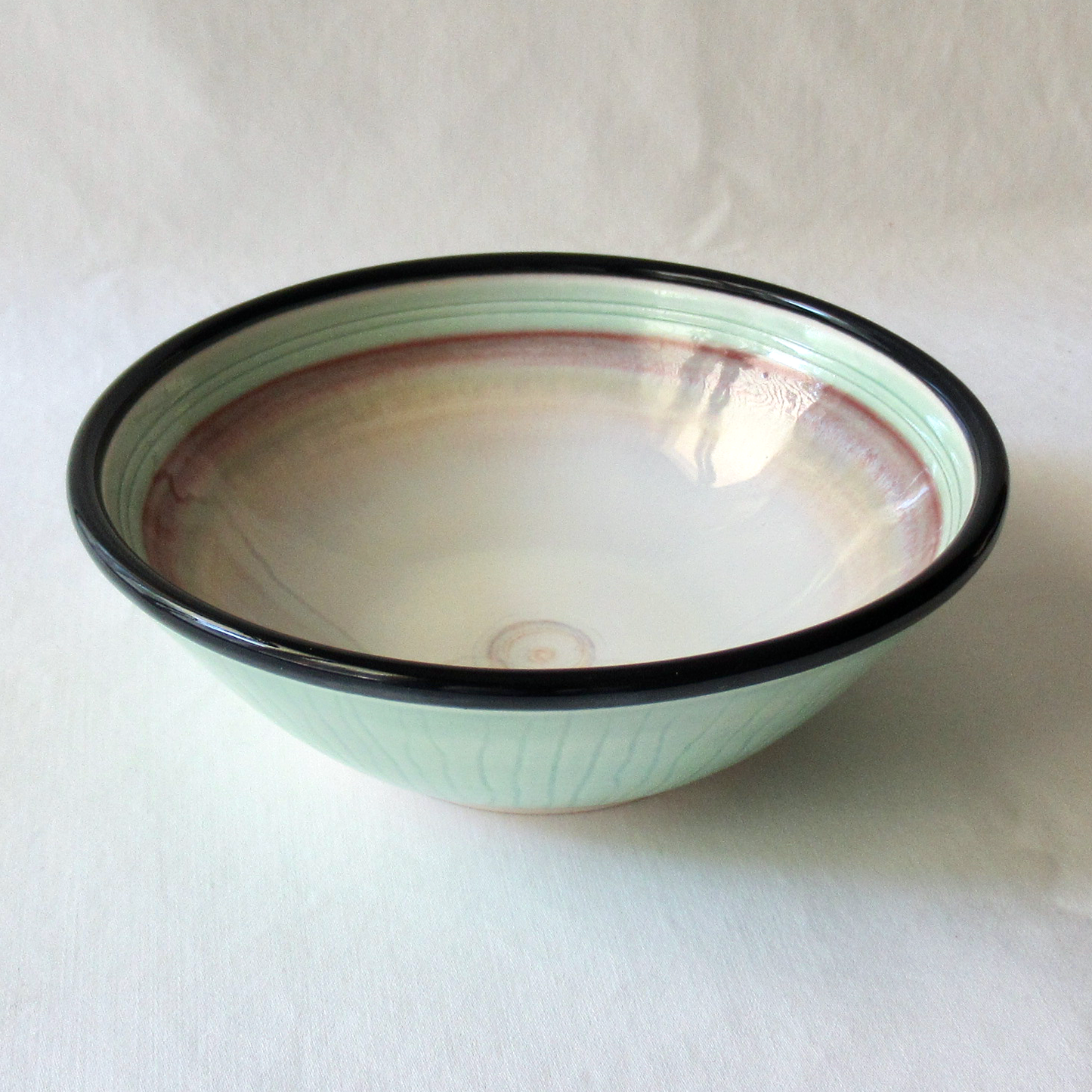 A Light Aqua Green Wheel-thrown Porcelain Bowl