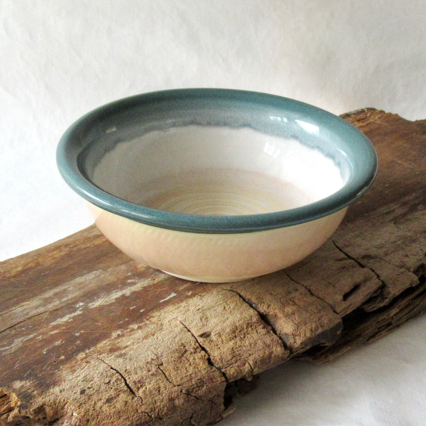 Small Hand Crafted Dark Green and Pink Chatter Bowl