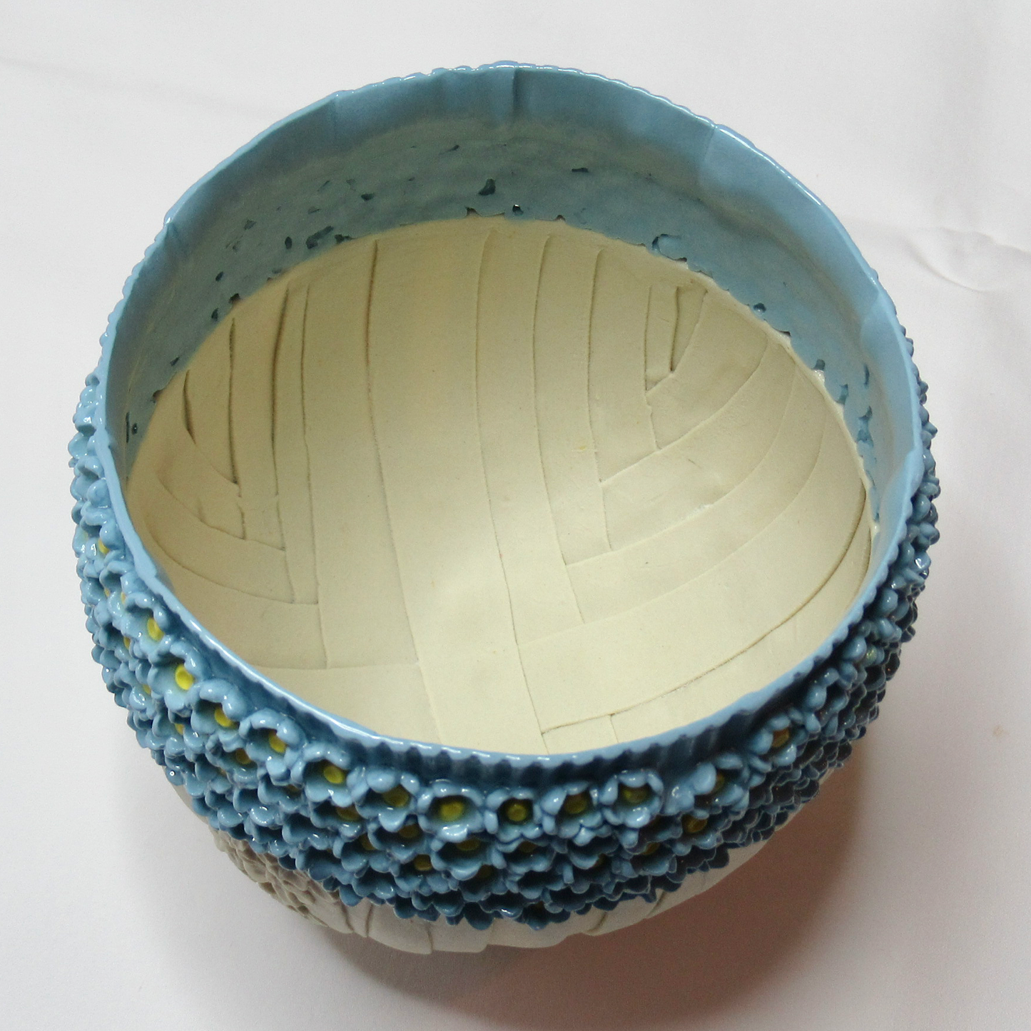 Hand-built Porcelain Forget-Me-Not Balloon Bowl