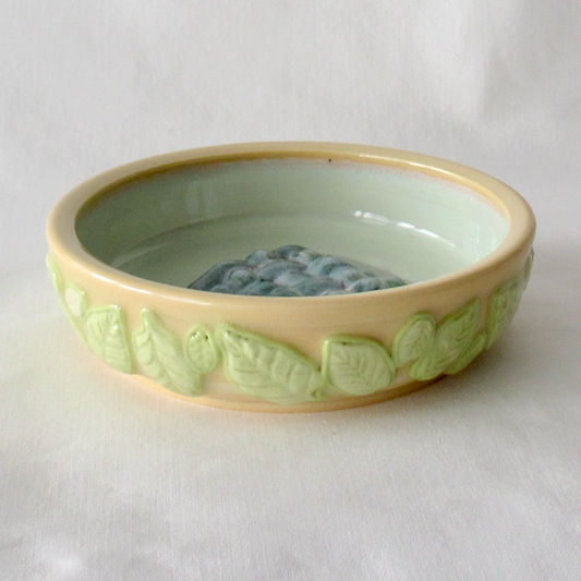 Wheel-thrown Leaves Soap DishSoap Dish for Small, Square Soaps. Ceramic Pottery.