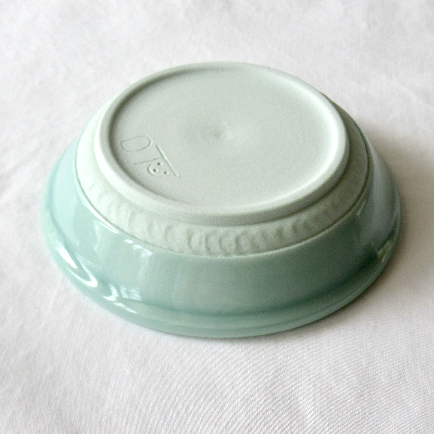 Small Aqua Celadon Shallow Bowl with Chatter