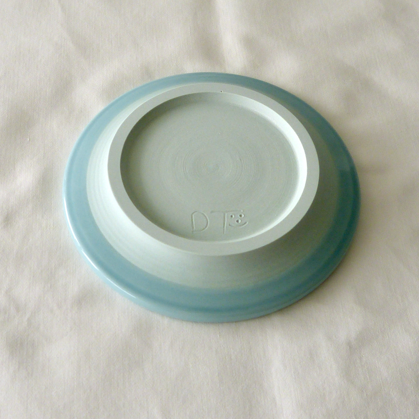 Blue Turquoise Wheel-thrown, Swirled with Layered Glazes Plate