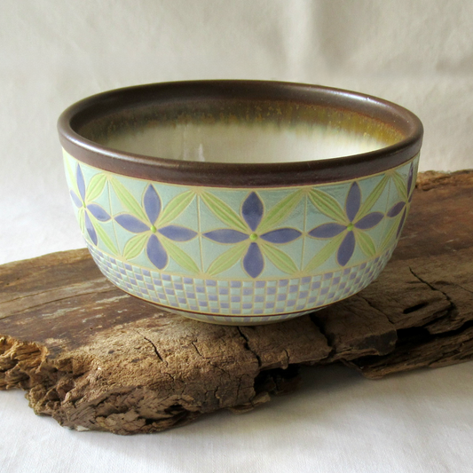 A Hand Crafted Colored Porcelain Condiment Bowl