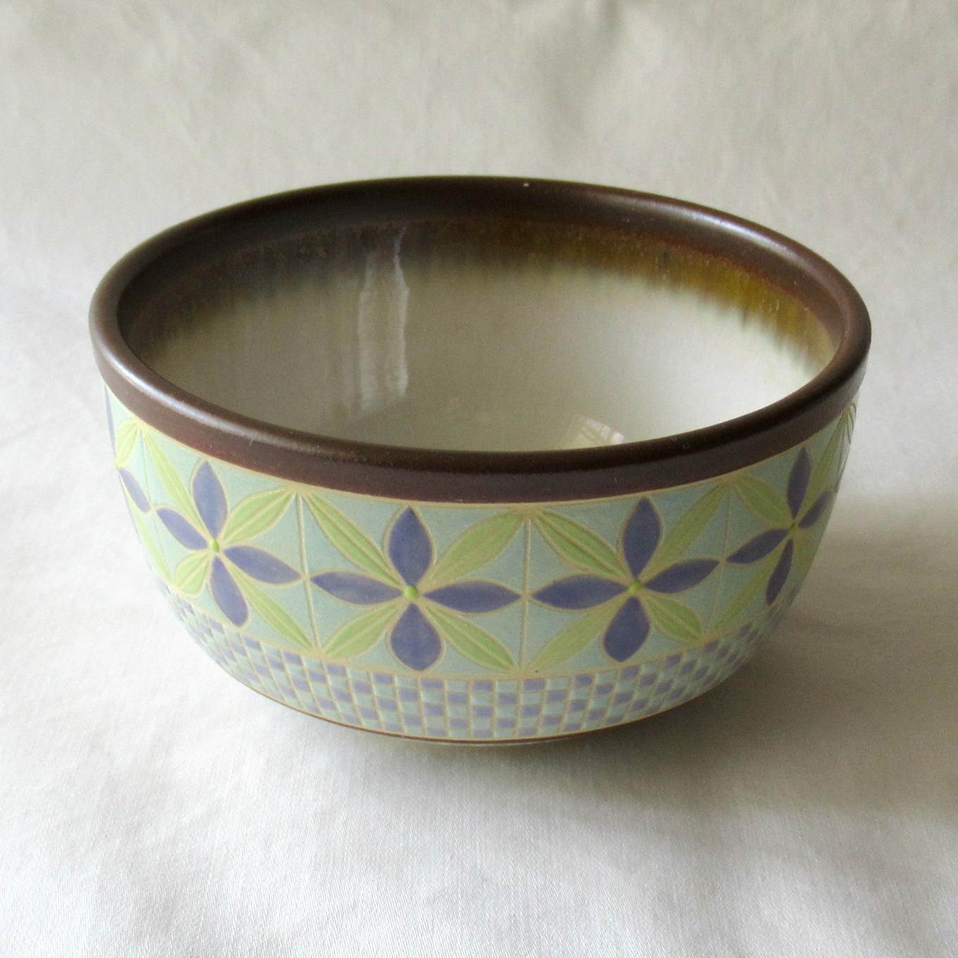 A Hand Crafted Colored Porcelain Condiment Bowl