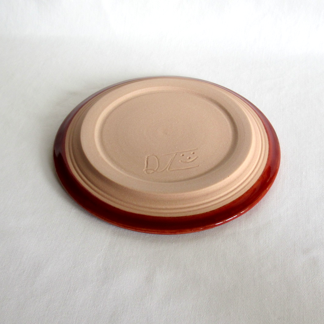 Wheel-thrown Beige and Pale Pink Speckled Small Ceramic Colored Porcelain Plate