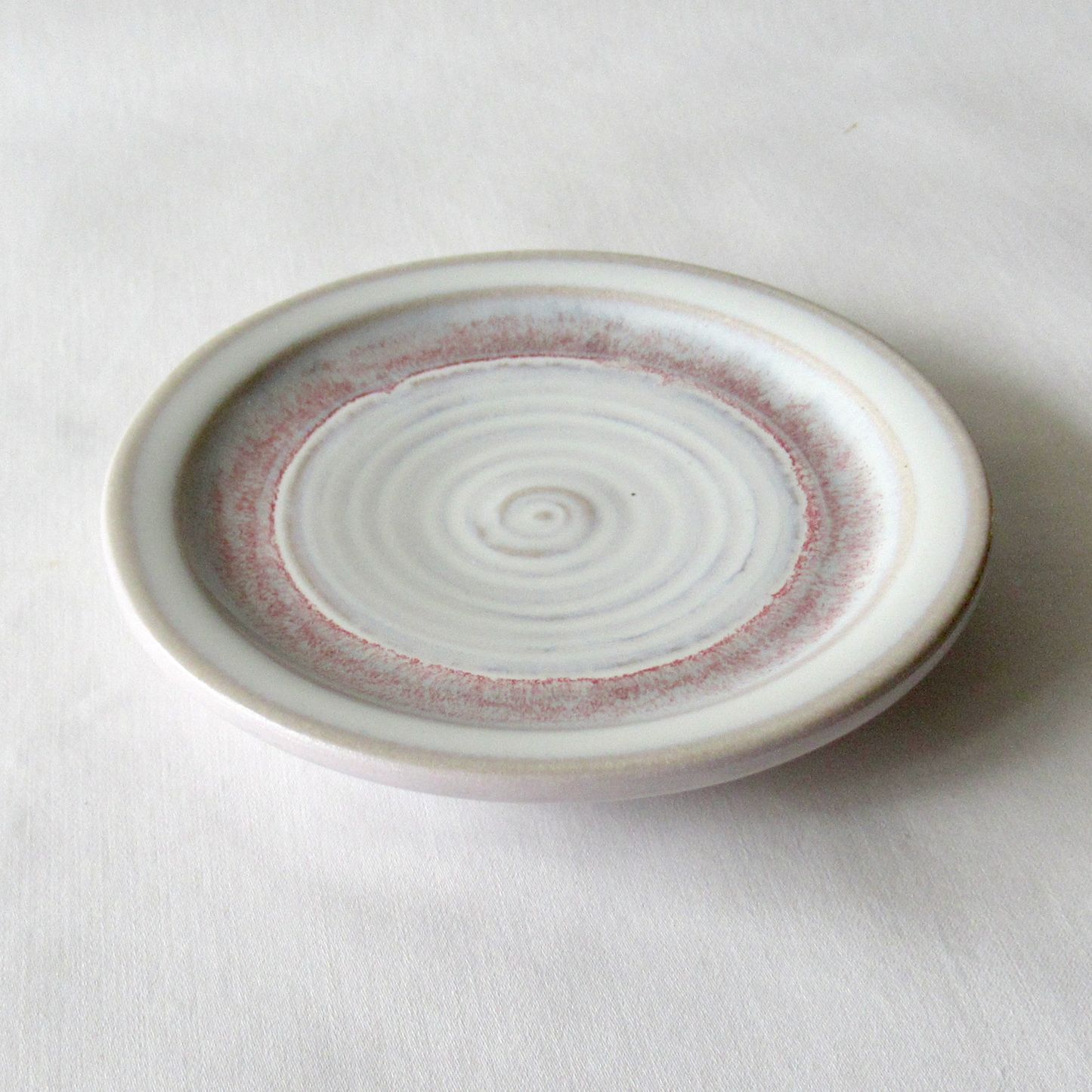 A Pale Lavender Wheel-thrown Porcelain Small Plate with White Glaze